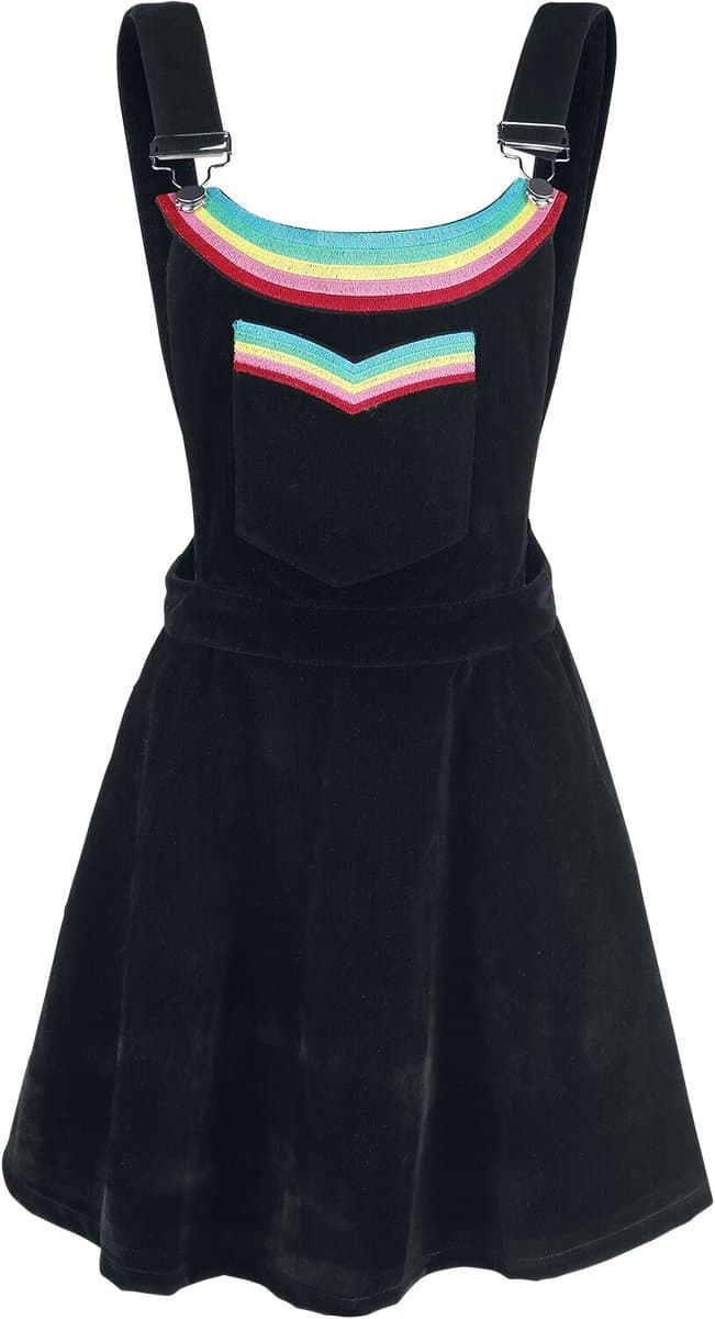 Jawbreaker Double Rainbow Dames Mini-jurk - zwart - M