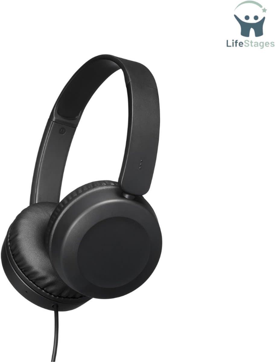 LifeStages - Koptelefoon Met Draad - Opvouwbare Lichtgewicht - On-Ear Koptelefoon Met Ingebouwde Afstandsbediening - Microfoon En Gespreksbediening
