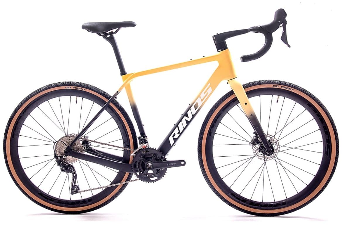 Rinos Sandman 6 - Gravel Fiets - Gravel Bike – carbonframe - GRX600 22 versnellingen - hydraulische schijfremmen - lichtgewicht - allround fiets voor elk terrein - Zwart Zand 56