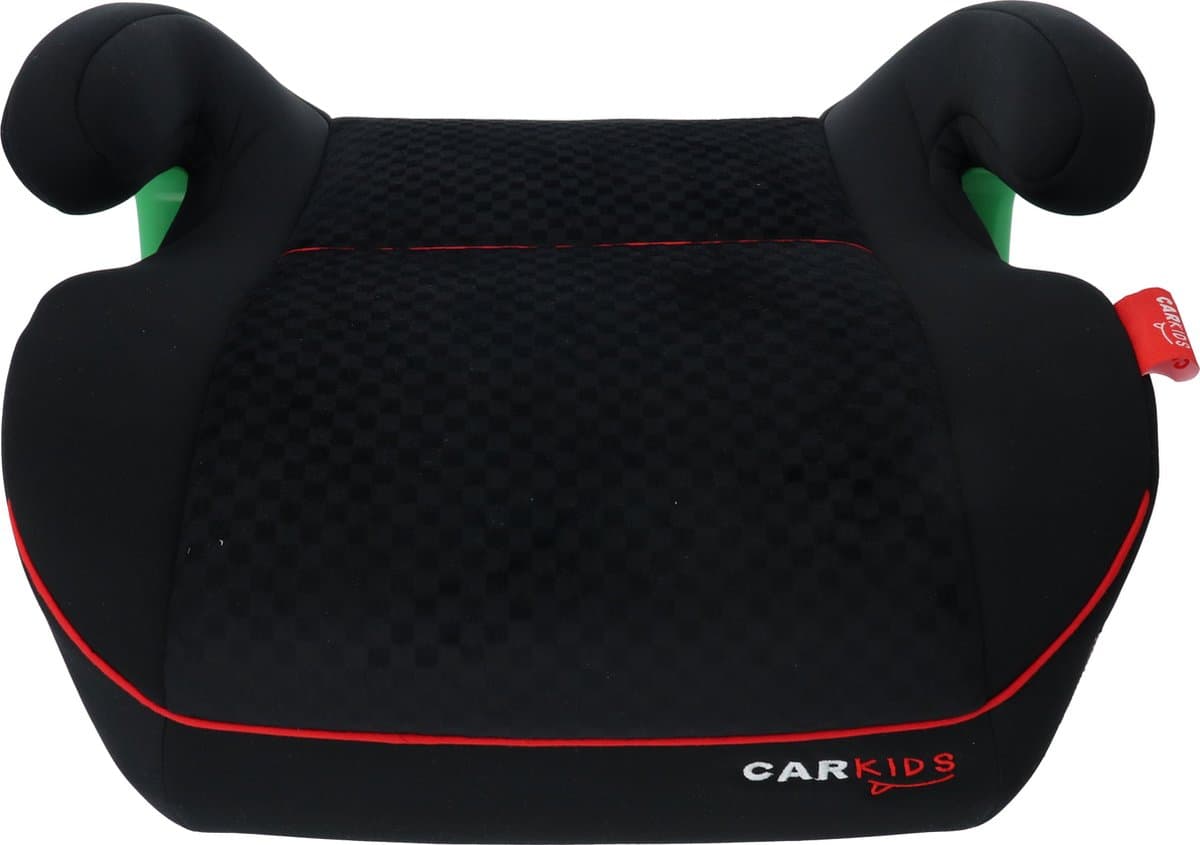 Carkids I-Size Zitverhoger Alfie - Isofix aansluiting - Voldoet aan I-Size R-129 Norm - Voor kinderen van 125-150cm – Afneembare & wasbare hoes - Zwart/Rood