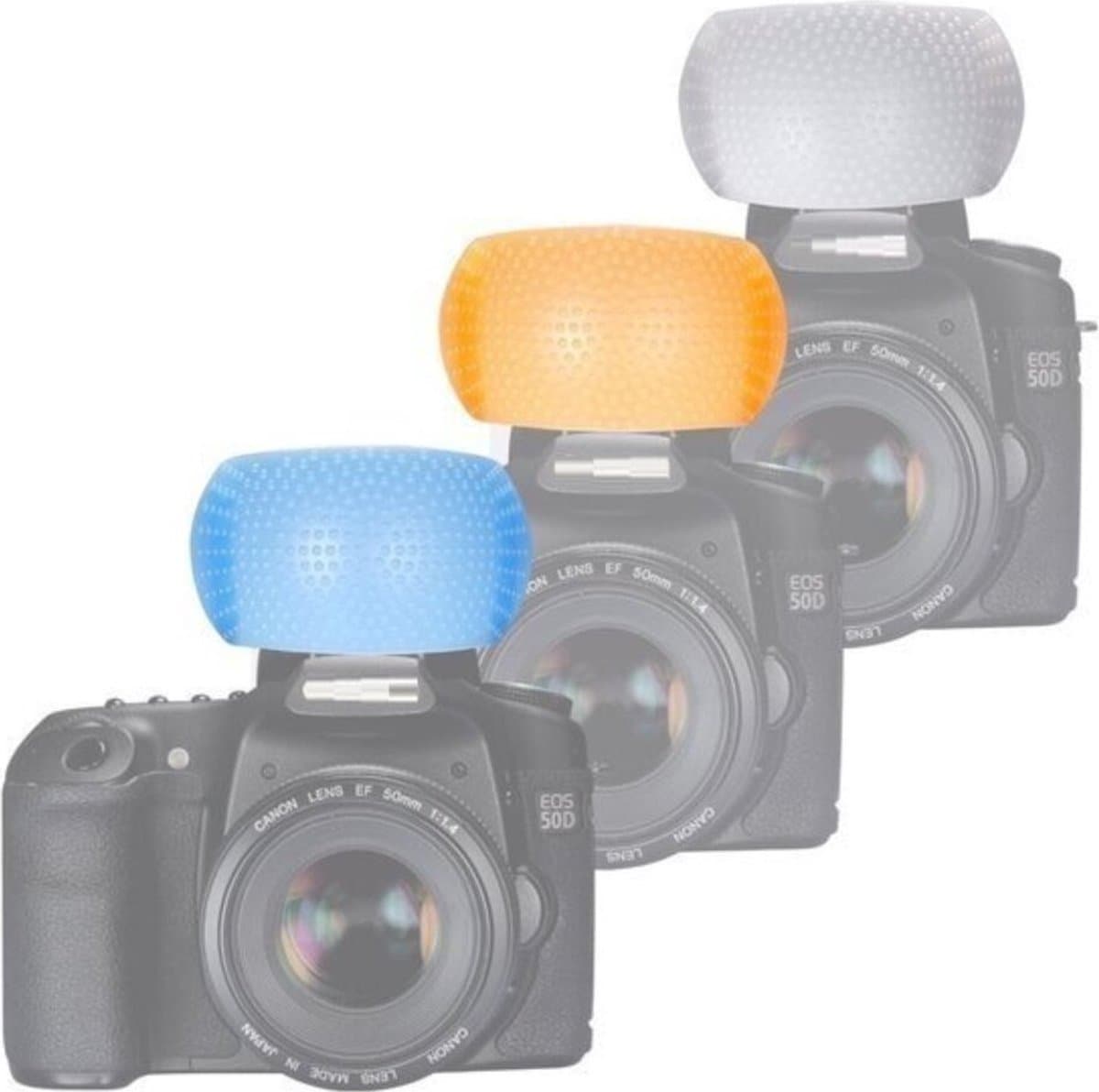 UwCamera - 3 Kleuren Pop-Up Flits Diffuser / Camera Flash Diffuser