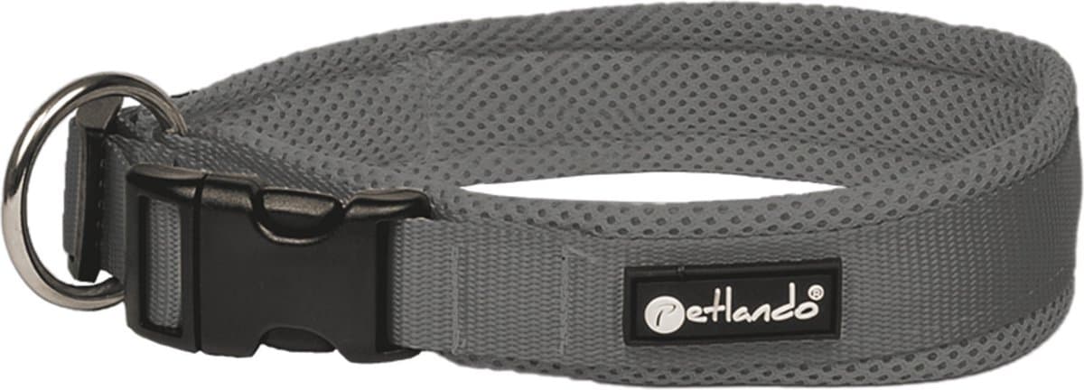 Petlando Hondenhalsband Mesh Antraciet - Klikhalsband - 45-50/3.5 cm