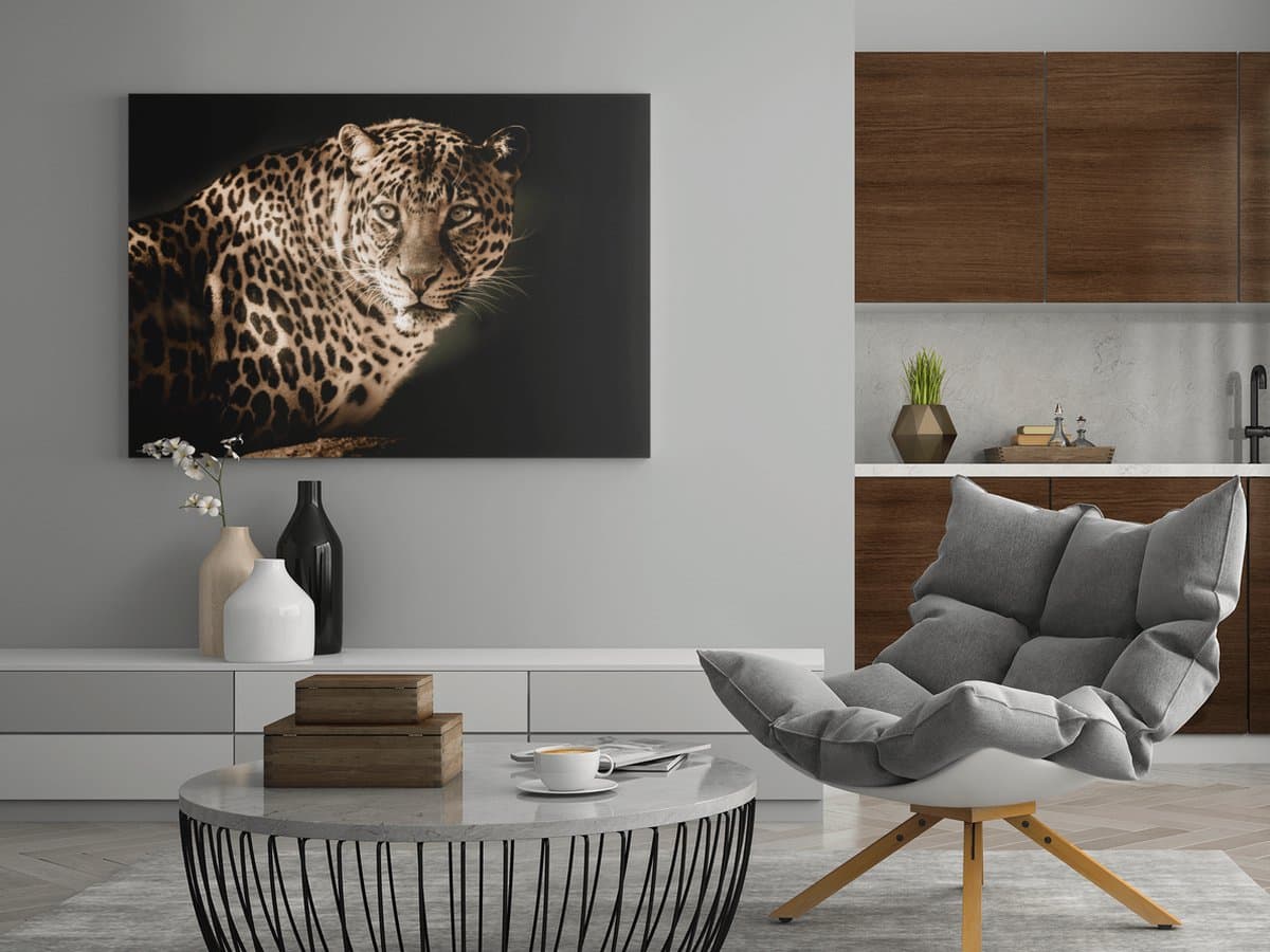 Canvas Schilderij - Wilde Dieren - Luipaard - 150x100x2 cm