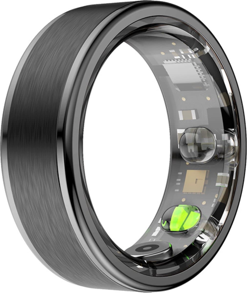 Kuno Smart Ring - Slimme ring - Smart Wearable - Health Ring - Slaap Tracker - Hartslagmeter - Stappenteller - Fitness en Activiteiten Tracker - Calorieen Bijhouden - Geen Abbonement - Waterdicht - voor Mannen en Vrouwen - Zwart - Maat #8
