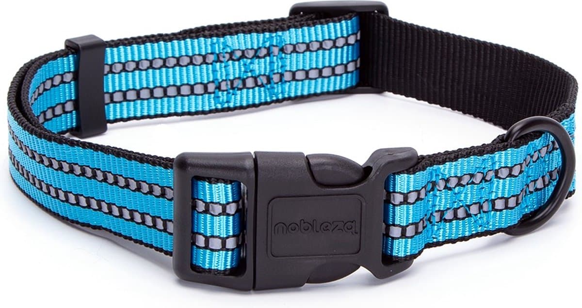 Nobleza Halsband grote hond - Hondenhalsband reflecterend - Klikhalsband - Maat XL - Verstelbaar 50 / 70 cm - Blauw