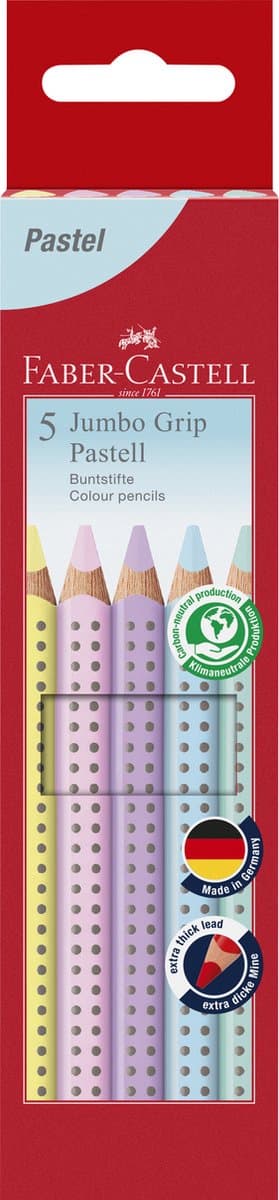 Faber-Castell Jumbo Grip pastelkleurpotloden - 5 stuks