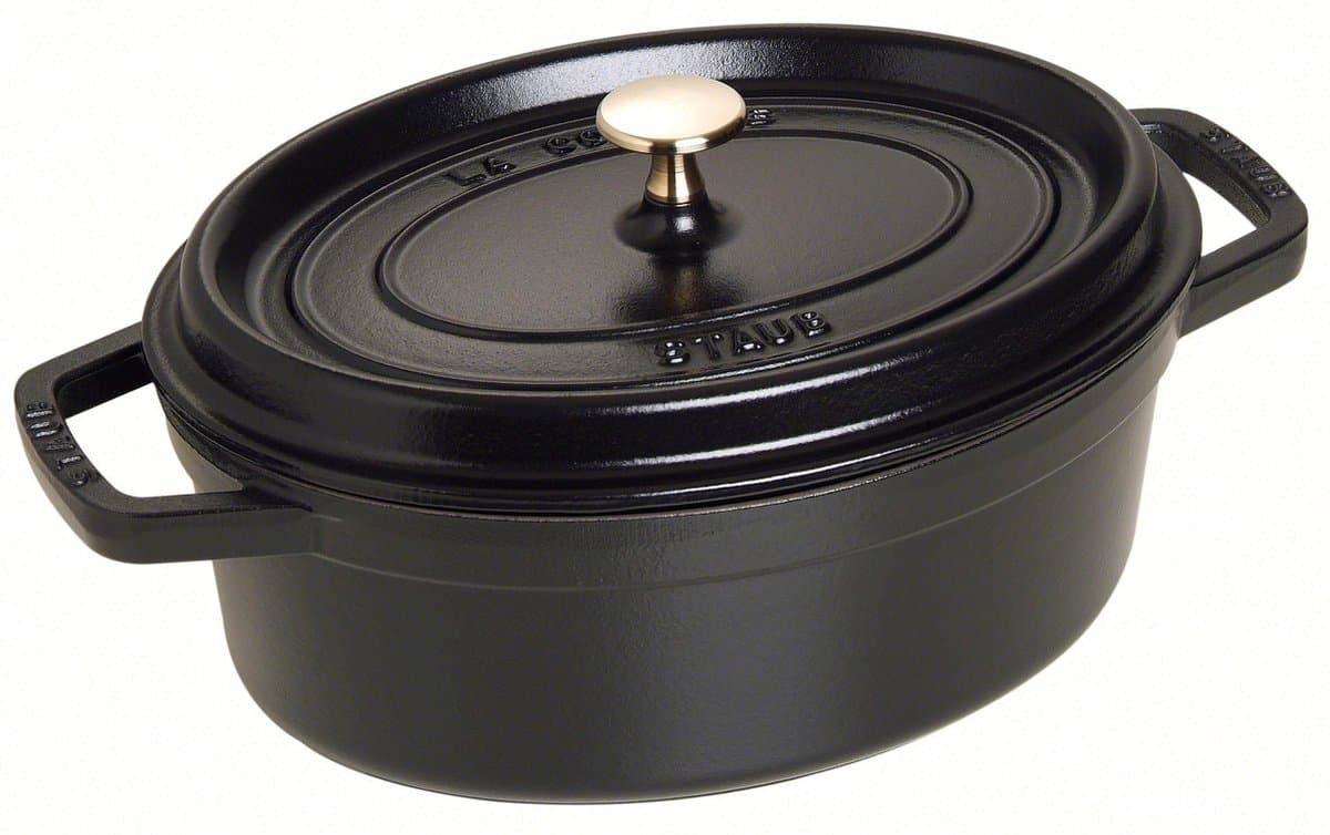Staub Braadpan Ovaal Cocotte Zwart - ø 27 cm / 3.2 liter