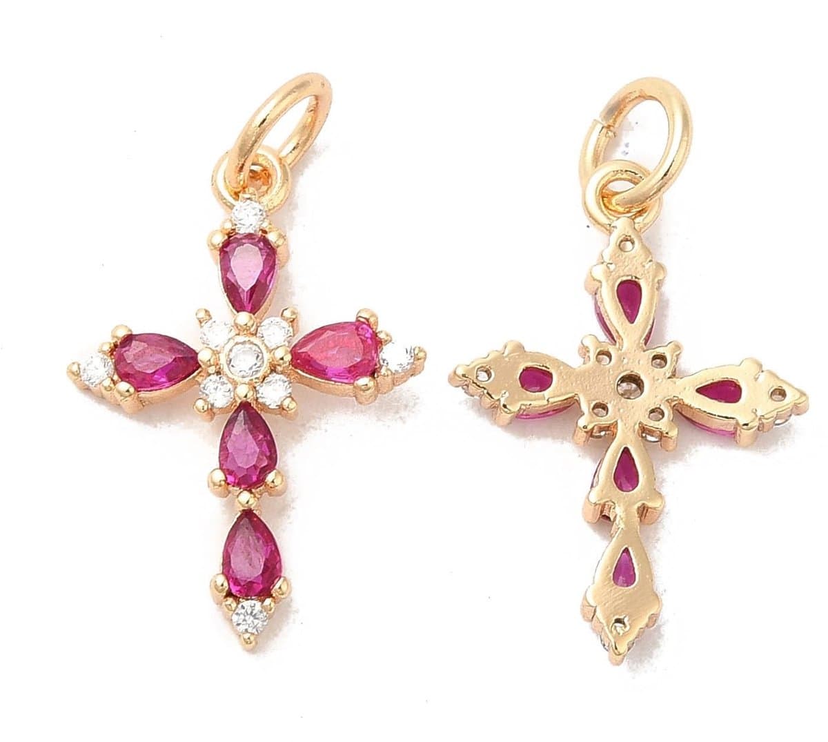 Dailygoods - Zirkonia Bedels voor Sieraden Maken, Set van 10 Kruis Charms