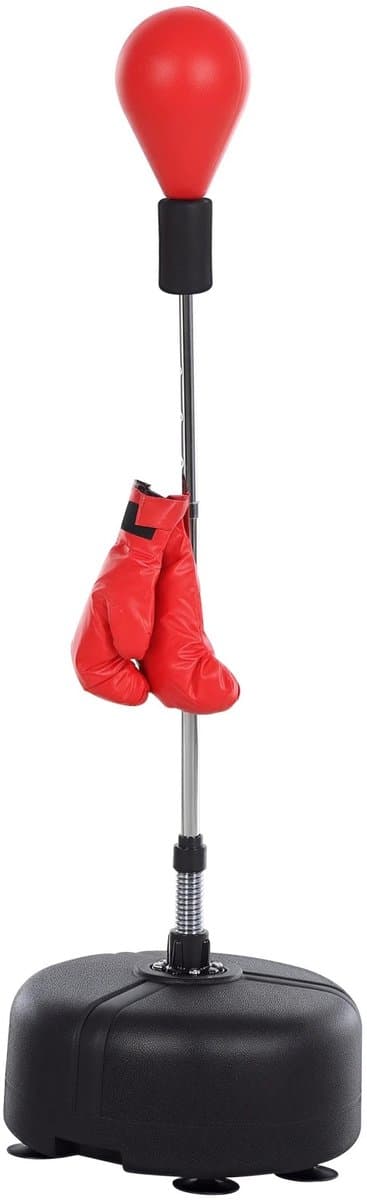 Bresht Boksbal standaard - Bokszak - 4 verstelbare hoogtes - Draagbaar ontwerp - Handschoenhouder - Rood / Zwart - Ø48 × 136 x 154 cm