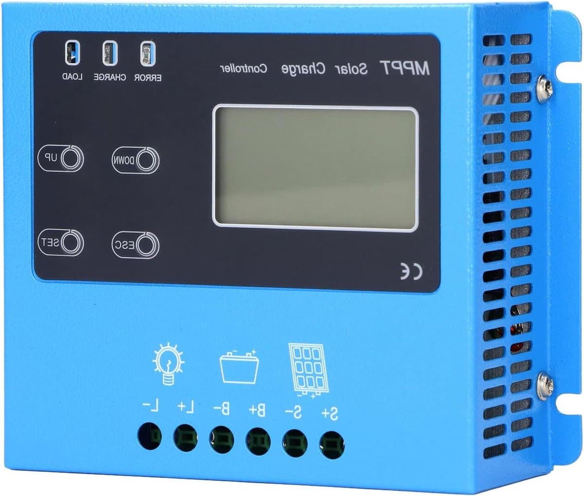 Solar Laadregelaar - MPPT Controller - Energie Beheer - Efficiënte MPPT-tracking - 12V 24V 10A - Grijs