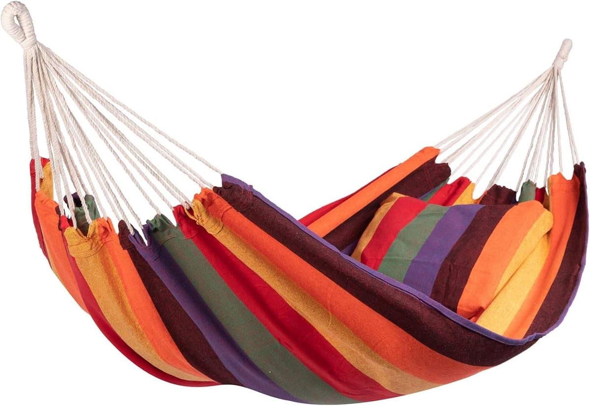 Hangmat Tweepersoons - Dubbele Hangmat - Ontspannen Buiten - Veelkleurig Design - Niet gespecificeerd - Veelkleurig