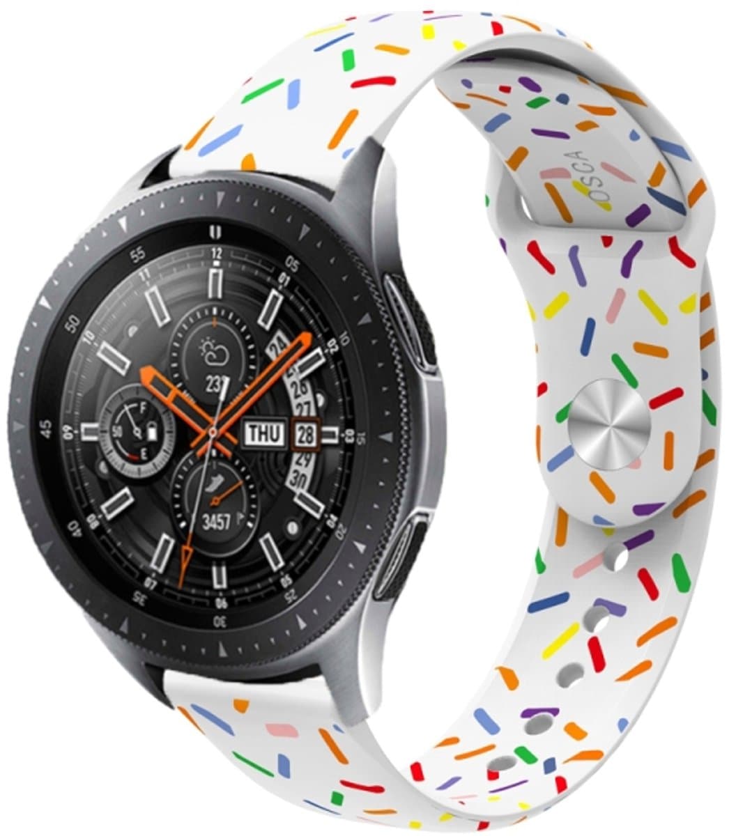Voor Garmin Venu / SQ / SQ2 / Venu 2 Plus 20 mm sport Rainbow Dots siliconen horlogeband (wit)