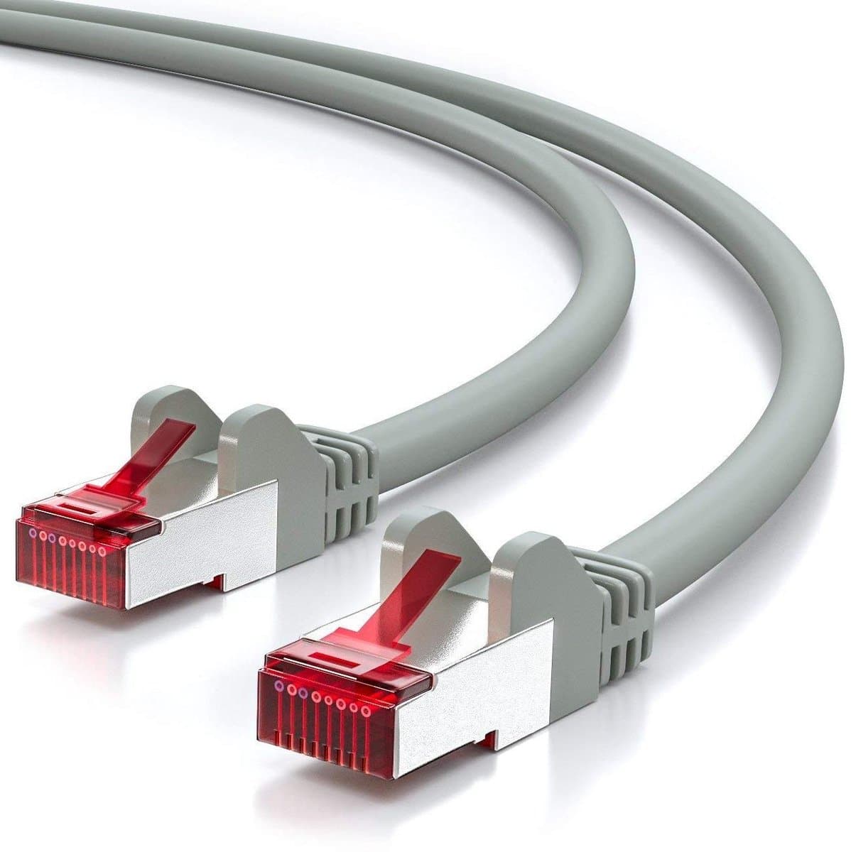 Netwerkkabel Cat6 - Ethernetkabel LAN Kabel - Internet Wifi Verbinding - S/FTP PIMF Afscherming - 50m - Grijs