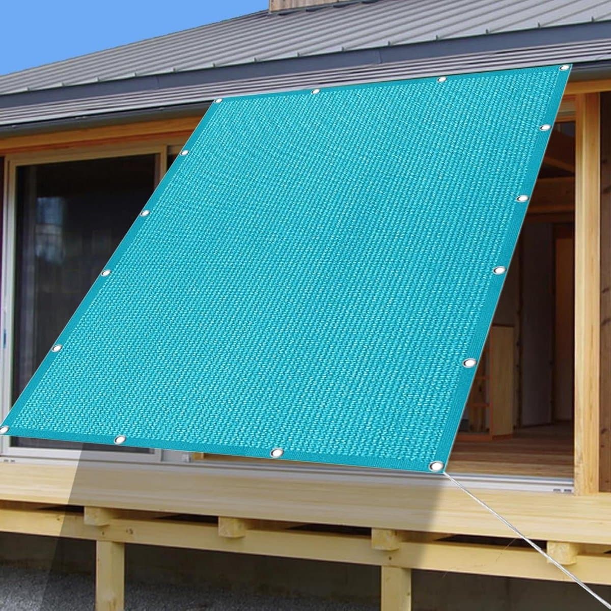 Zonnedoek Rechthoekig - Zonnescherm Tuin Luifel - Buiten Leven - UV Bescherming 98% - 340x340cm - Hemelsblauw