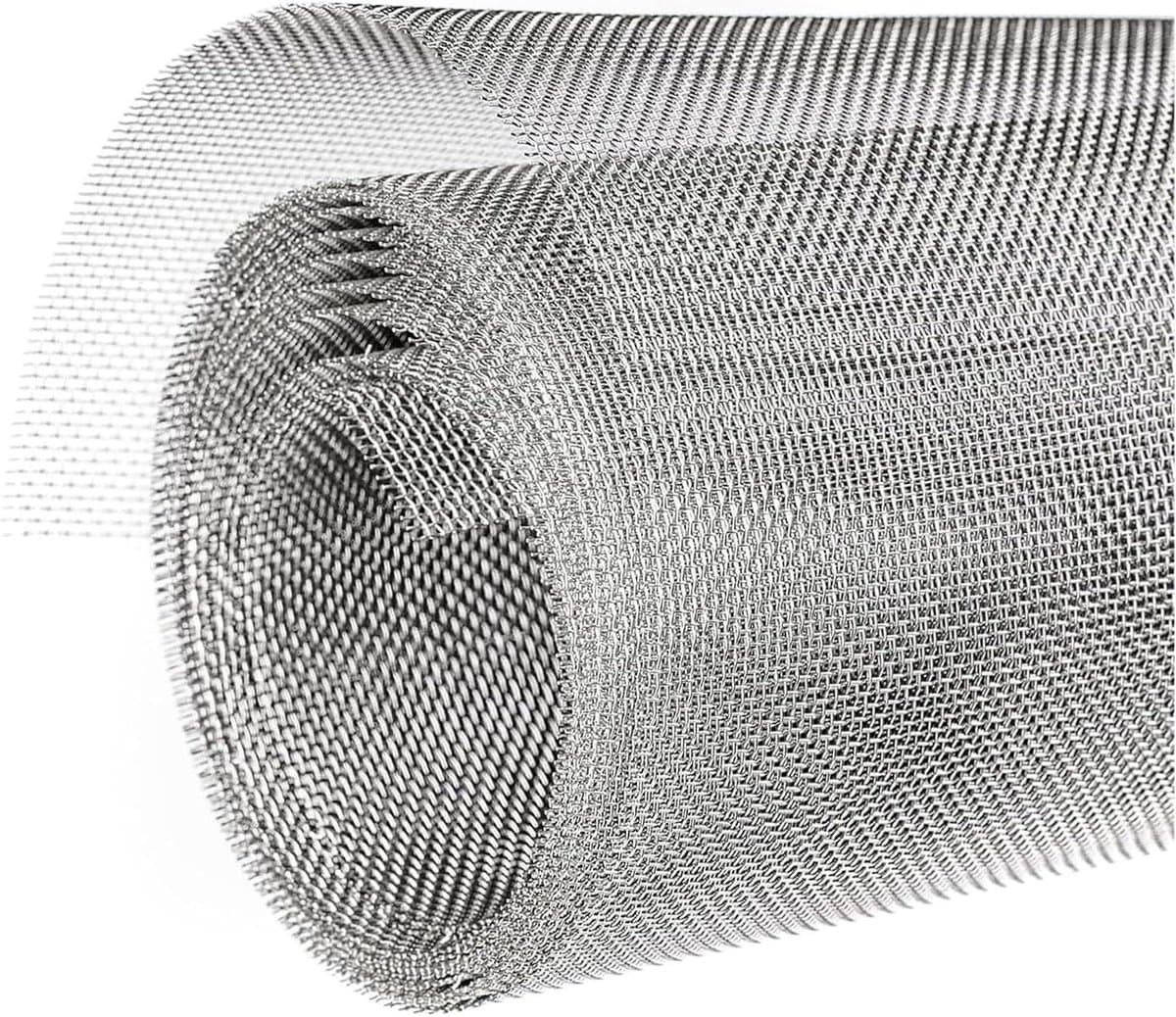 Roestvrij staal gaas - Metaal hekwerk - Ventilatie en bescherming - Fijnmazig 8 mesh - 1 meter breed - Zilverkleurig