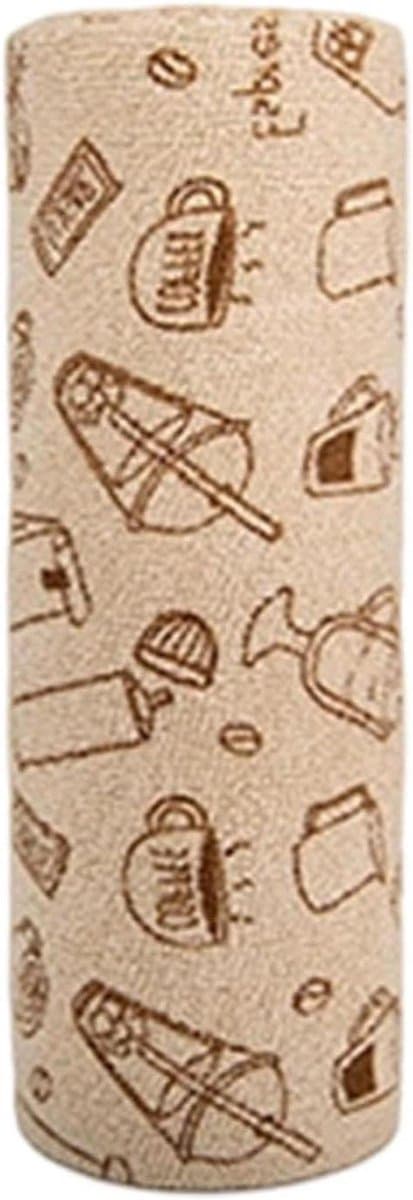 Afscheurbare Vaatdoek - Keukenhanddoekrollen Huishoudelijk - Schoonmaken Huis - Microvezel Absorberend - 25x25cm per vel - Donker Koffie
