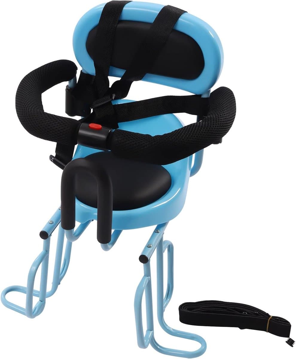 Kinderfietsstoel - Fietszitje achter - Veilig meenemen - Verstelbaar harnas - Tot 20 kg - Blauw