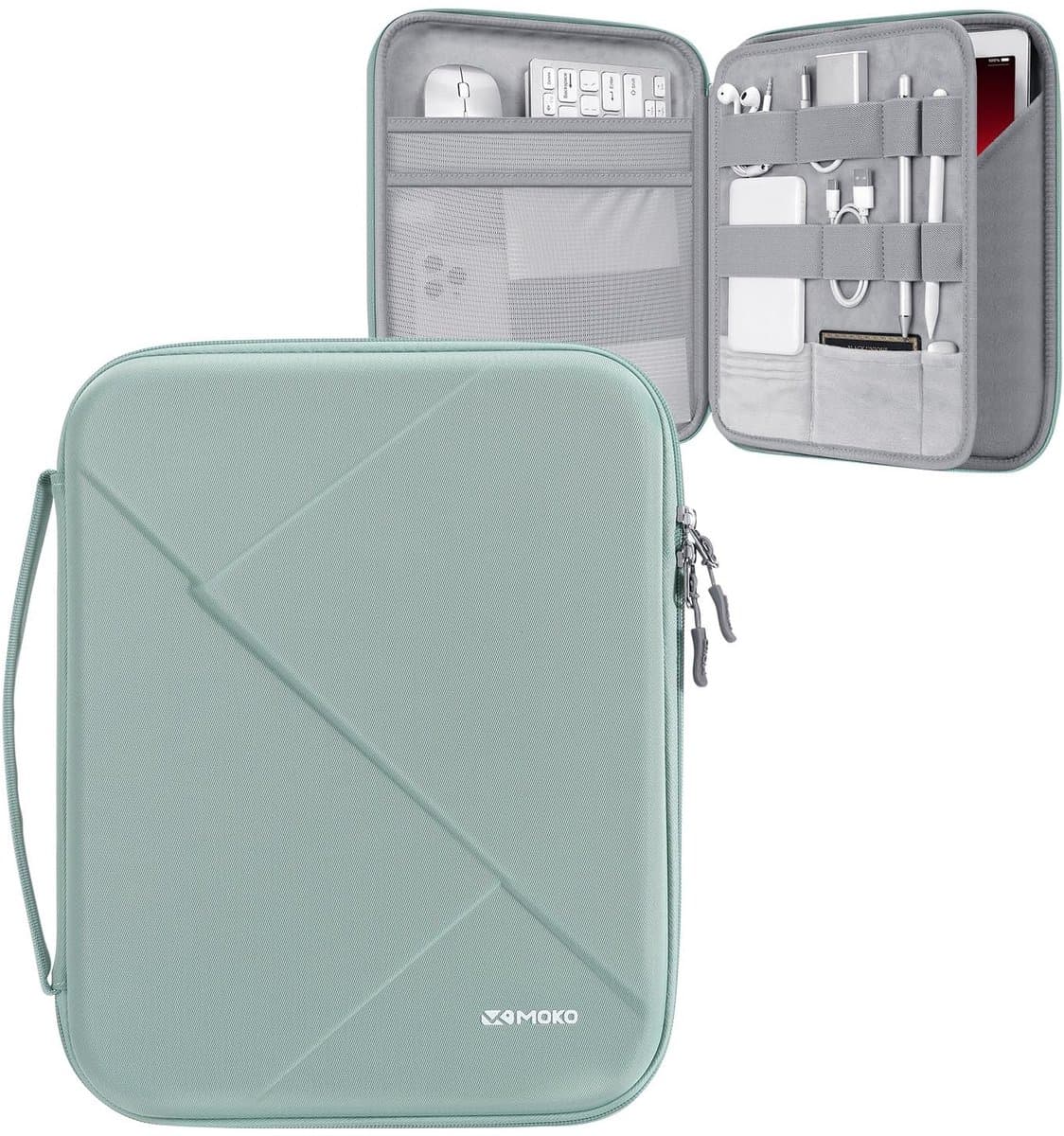 Dailygoods - Dailygoody - Tablet Sleeve Bag - Beschermhoes voor Tablets - Zachte handgreep - Bodhi Green - Geschikt voor iPad en Tab S8/S9 - Ideaal voor onderweg