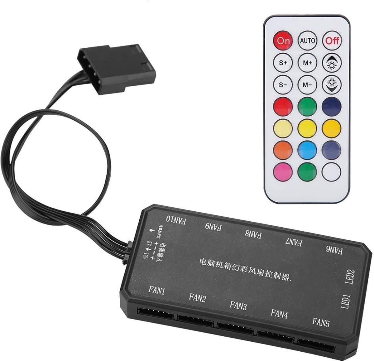 Allecto - Computerventilatorcontroller - Draadloze Afstandsbediening - 15m Bereik - DC 12V - Koeling voor PC - Compact en Efficiënt