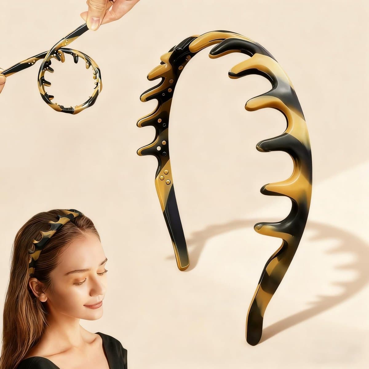 Dailygoods- Haarband Siliconen - Verstelbaar - Antislip - Flexibel - Duurzaam - Drukvrij Ontwerp - Hoofdband