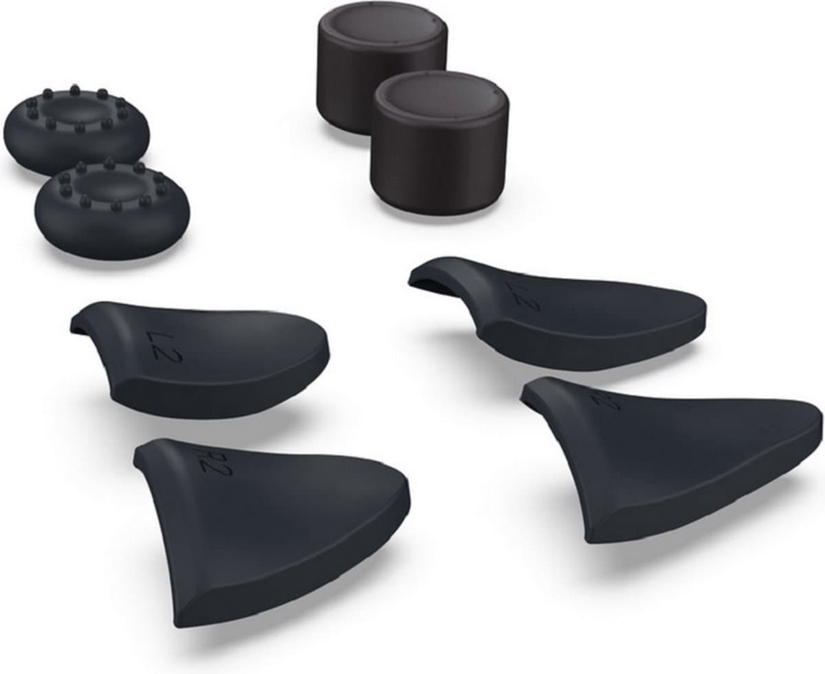 DrPhone GameForce – Controller Triggerkit – 2 Paar Thumbstick Grips – 2 Paar Trigger Extender – Geschikt Voor PS5 Console – Antislip – Wasbaar - Zwart