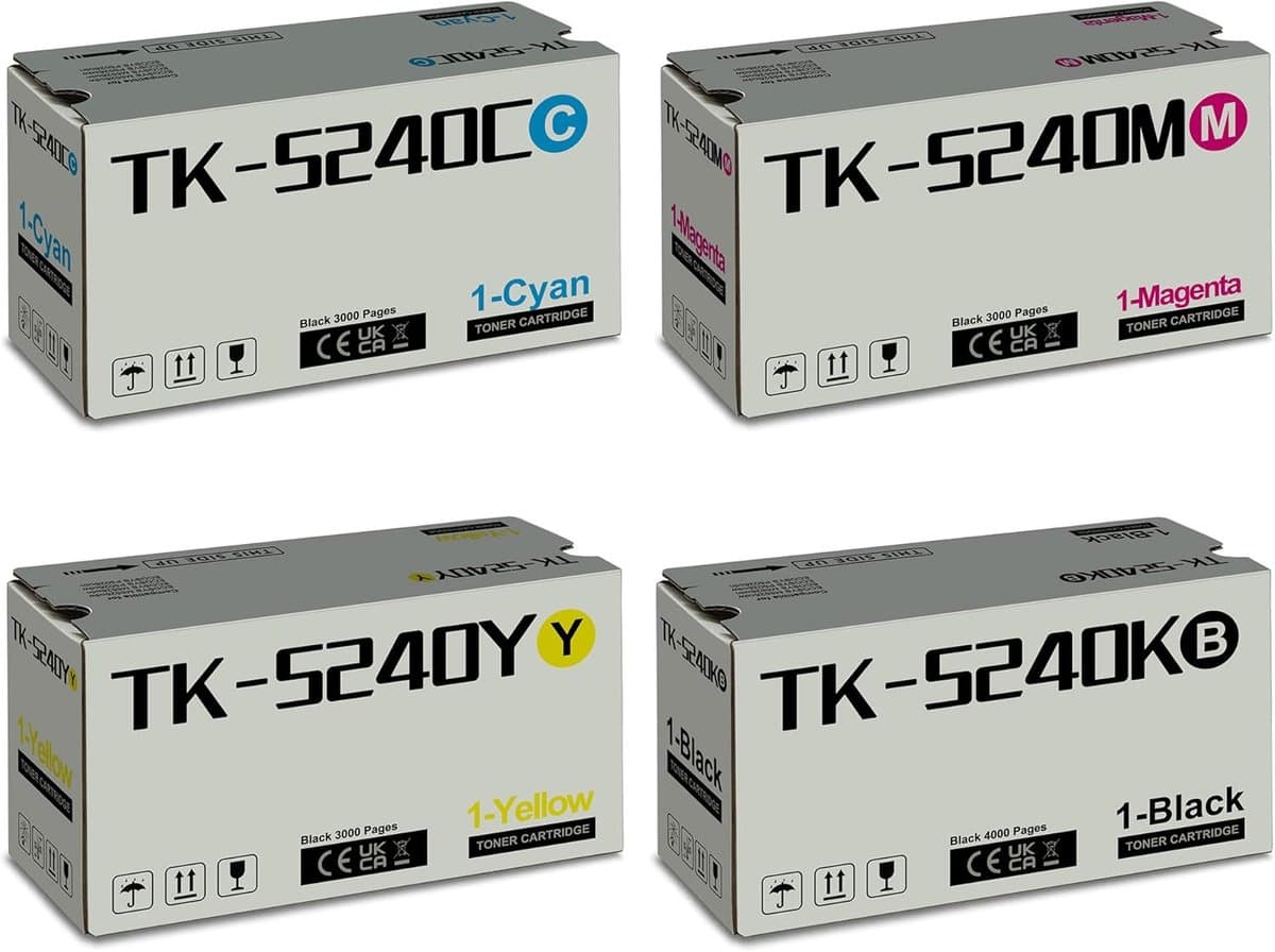 4-Pack Tonercartridges Compatibel voor Kyocera Ecosys M5526cdw P5026cdw Printers (Zwart, Cyaan, Geel, Magenta)