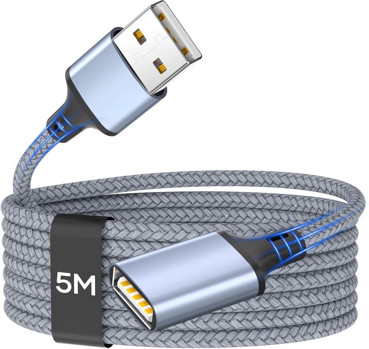 USB 2.0 Verlengkabel 5 Meter - USB A Mannelijk naar Vrouwelijk voor Printers, Toetsenborden, Muis en Meer