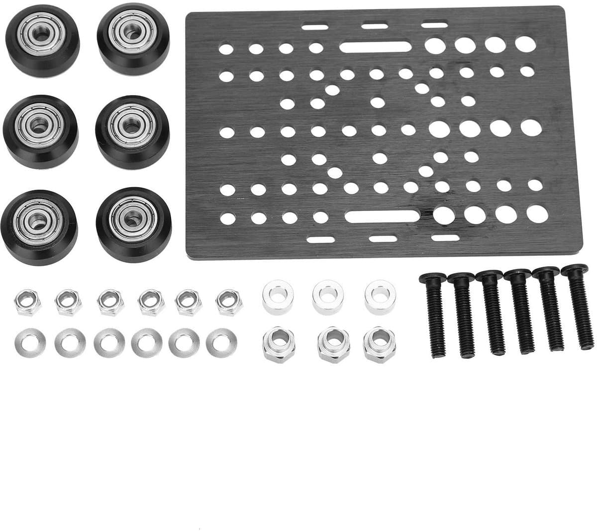 Allecto - 3D Printer onderdelen - Aluminium - Pulley Kits - Opennbuilds Nema - Lineaire Actuatoren - Geschikt voor 20-80mm - Zilver - Gantry Plate