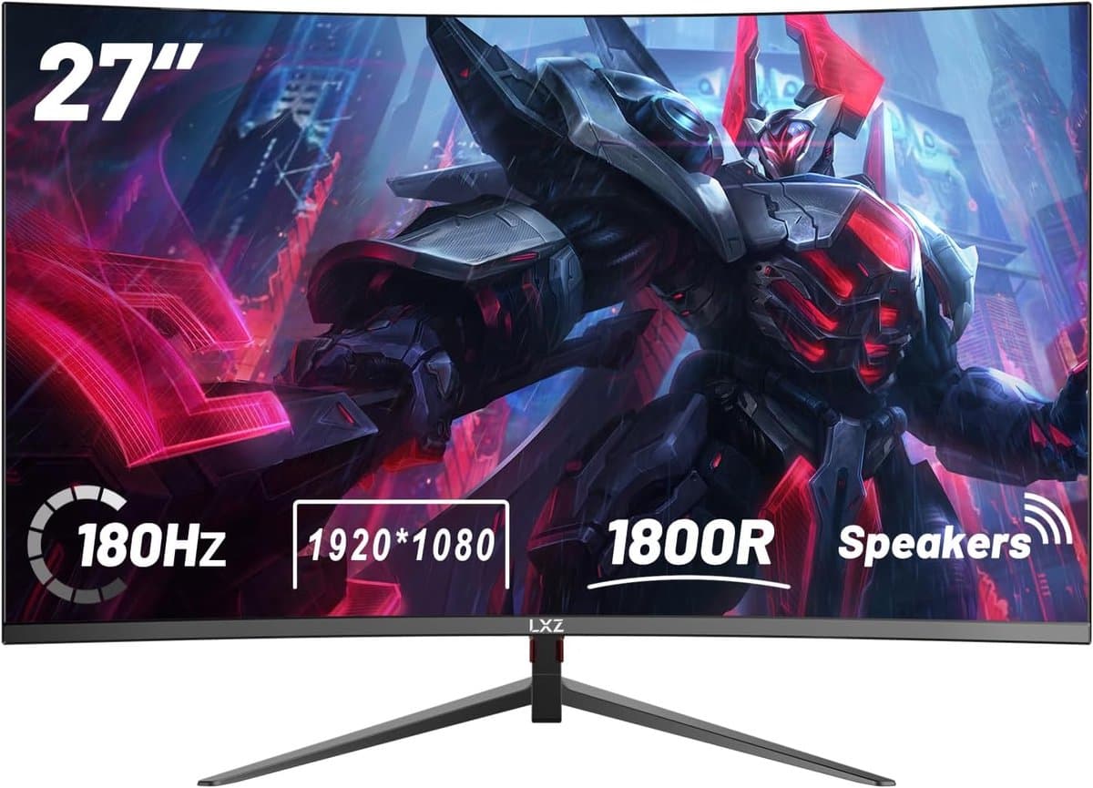 Curved 27 Inch Monitor 180Hz Full HD 1080p Randloos voor Gaming met Freesync