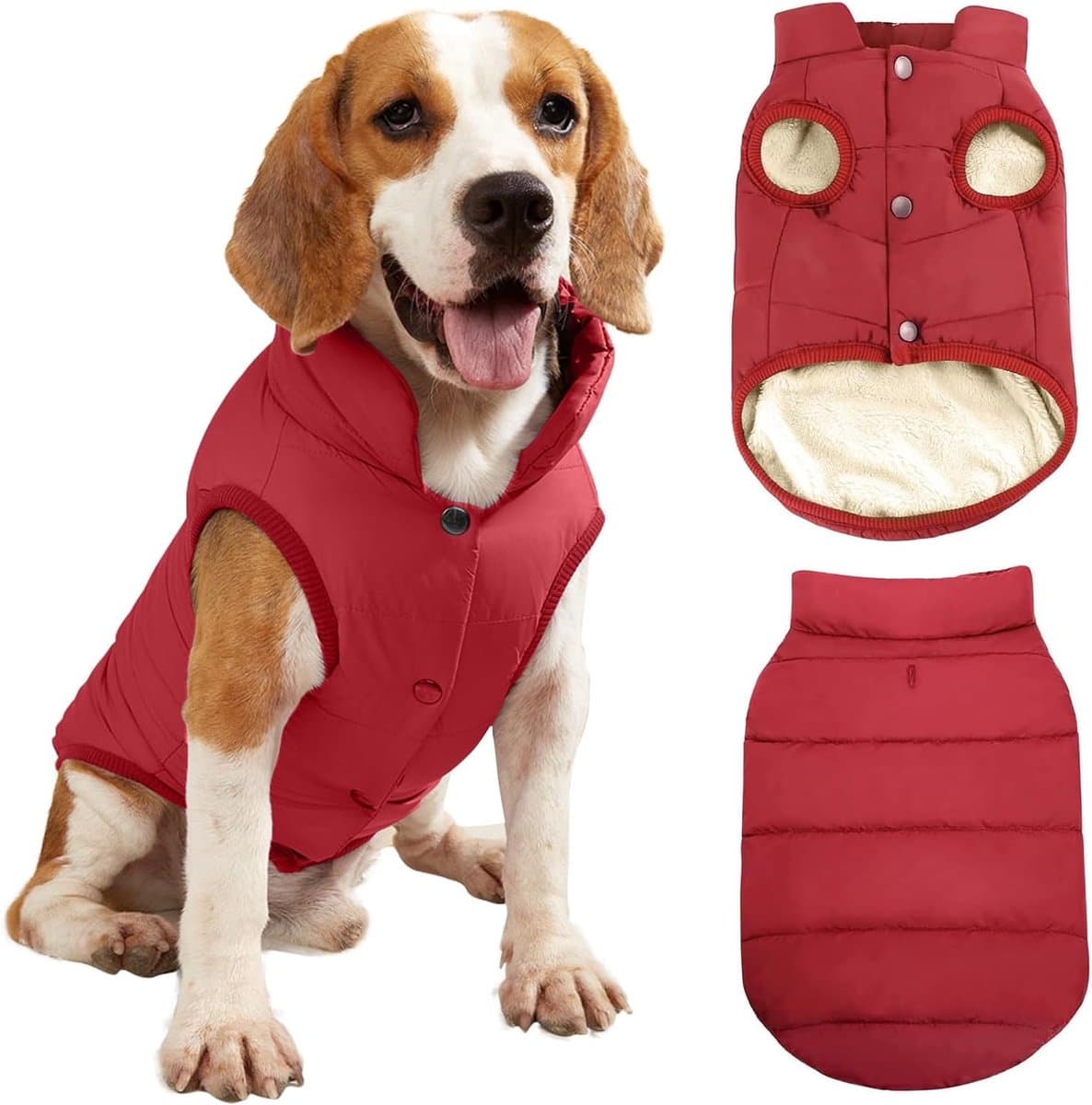 Waterdichte winterjas voor honden met gat voor harnassen - ideale winterkleding voor kleine honden