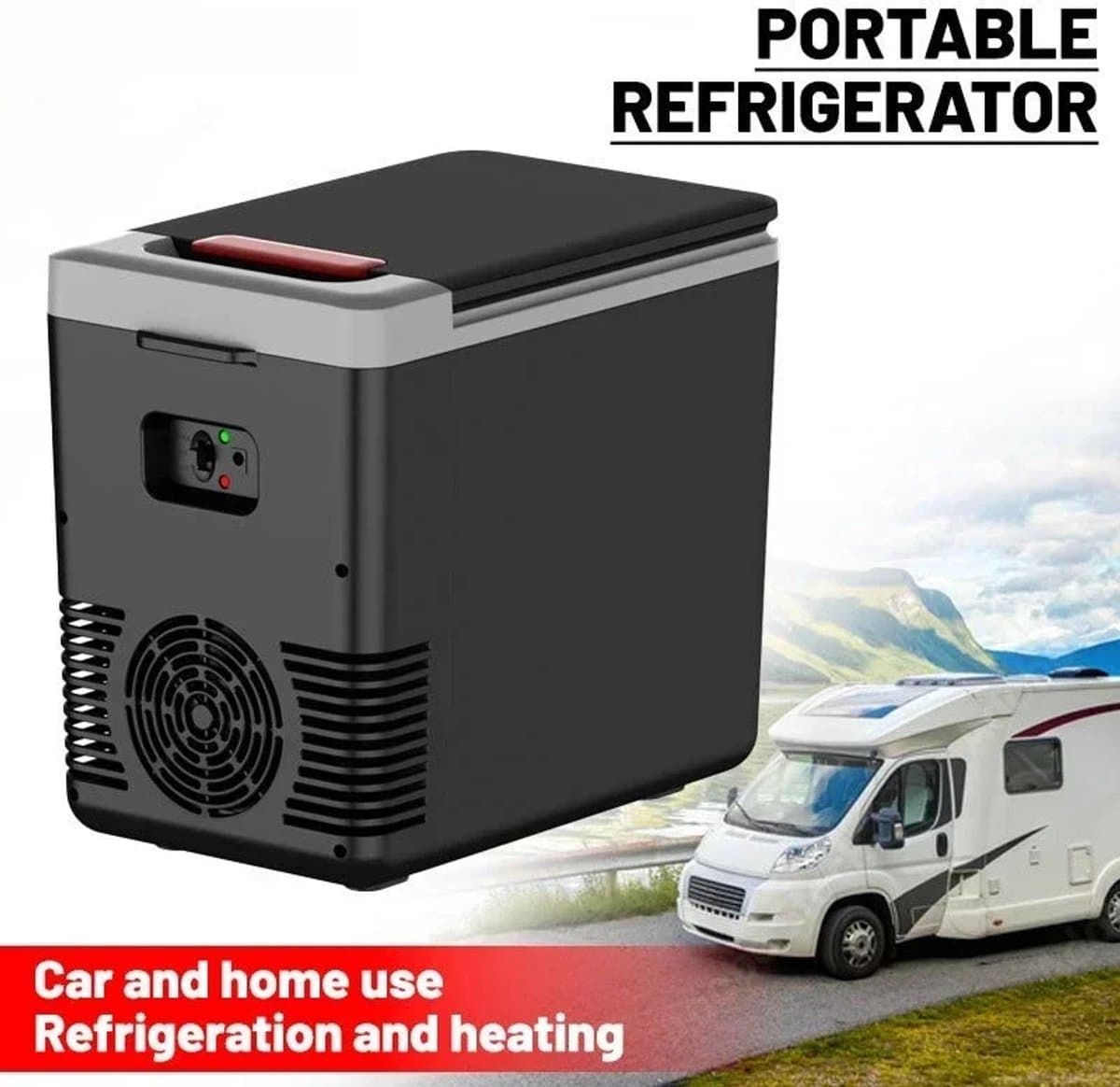 Deliqa mini koelkast - draagbare koelkast - 10 liter - handig voor onderweg/camping/caravan - 12 volt/220volt - 45 watt - koelen en verwarmen - reiskoelkast
