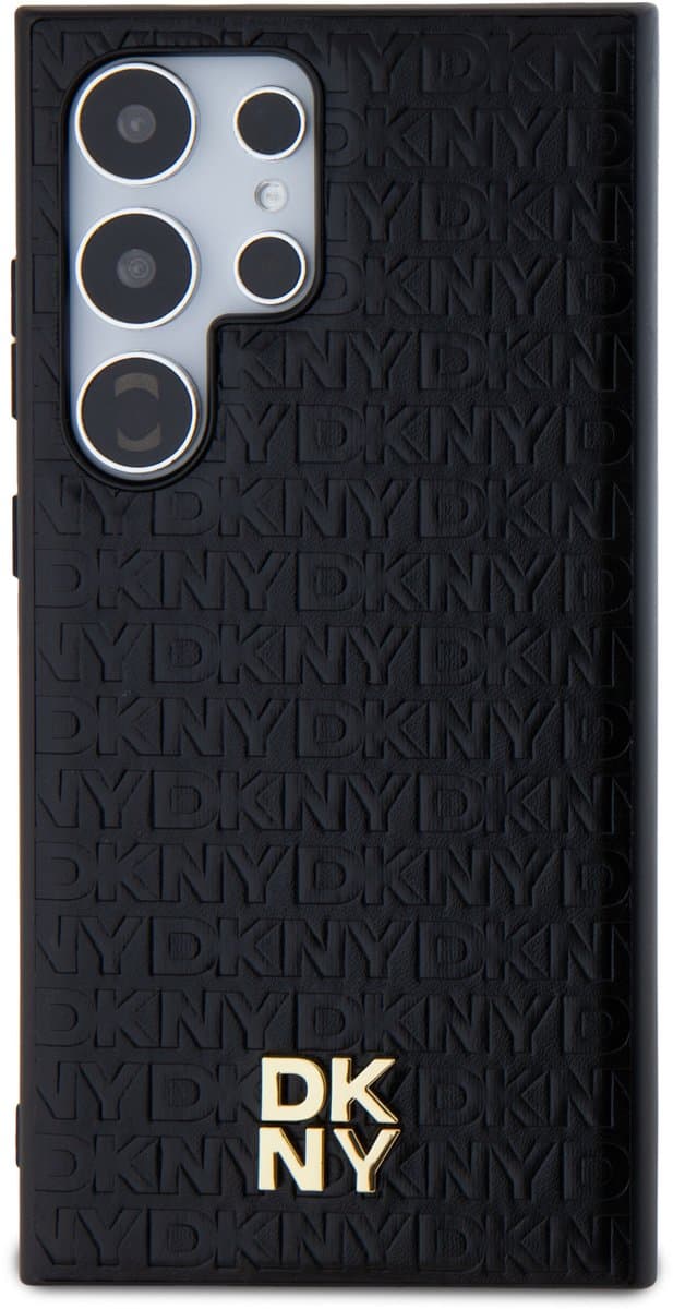DKNY - Leren - Patroon Metaal Logo MagSafe hoesje voor Samsung Galaxy S24 Ultra - zwart