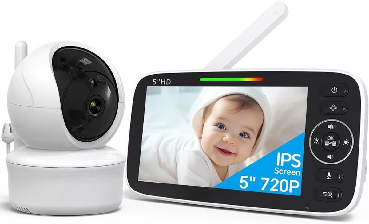 Kavo Babyfoon - Baby Monitor - Babyphone - Babyfoon met Camera - Wit - 10cm x 12cm x 17cm