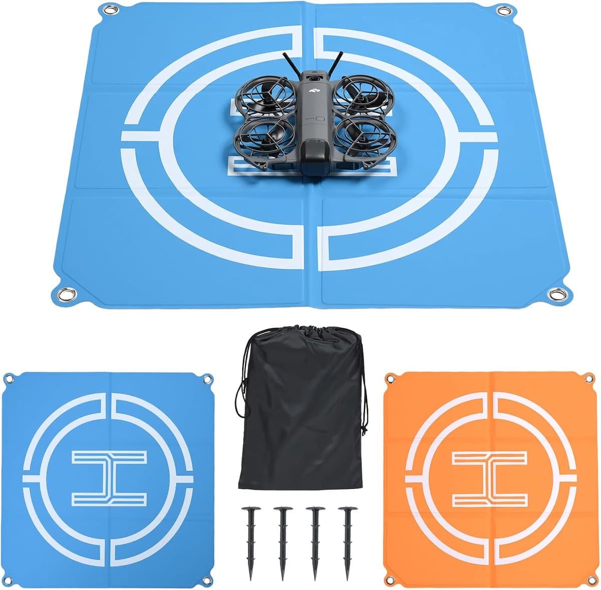 Aceyoon Drone landingsplaats 20 inch (50 cm), draagbaar, dubbelzijdig waterdicht (2 x 3 opvouwbaar), Fast-Fold Helipad voor DJI Mavic 4 Pro, Flip, Neo, Mini 5 Pro, Mini 4 Pro, Mini 3 Pro, Mini 4K, Air