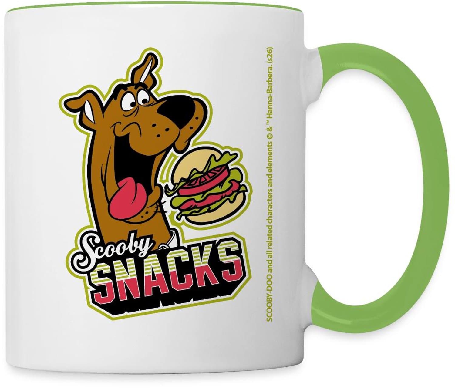 Scooby-Doo Met Burger En Tekst Scooby Snacks Mok Tweekleurig