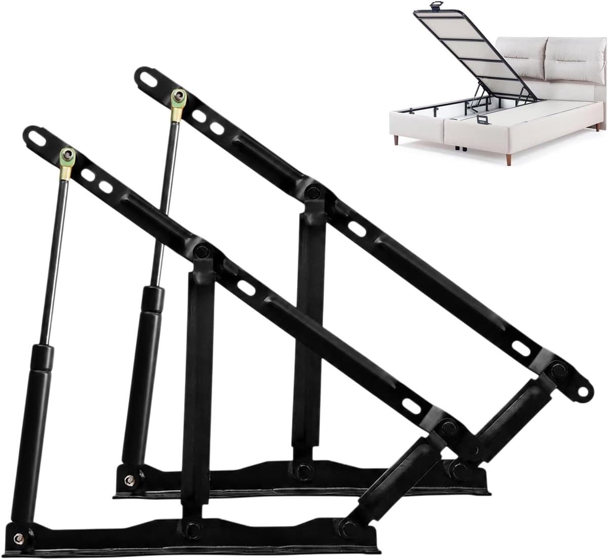 Hefmechanisme, 2 stuks, gasveer voor zware bedlades