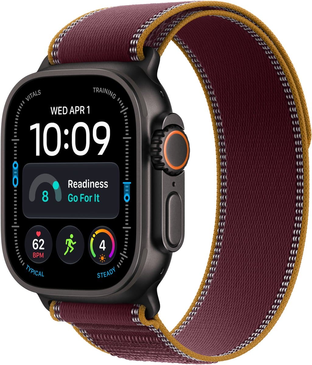 Apple Watch Ultra 4 Cellular 49mm Zwart Trail Band M/L