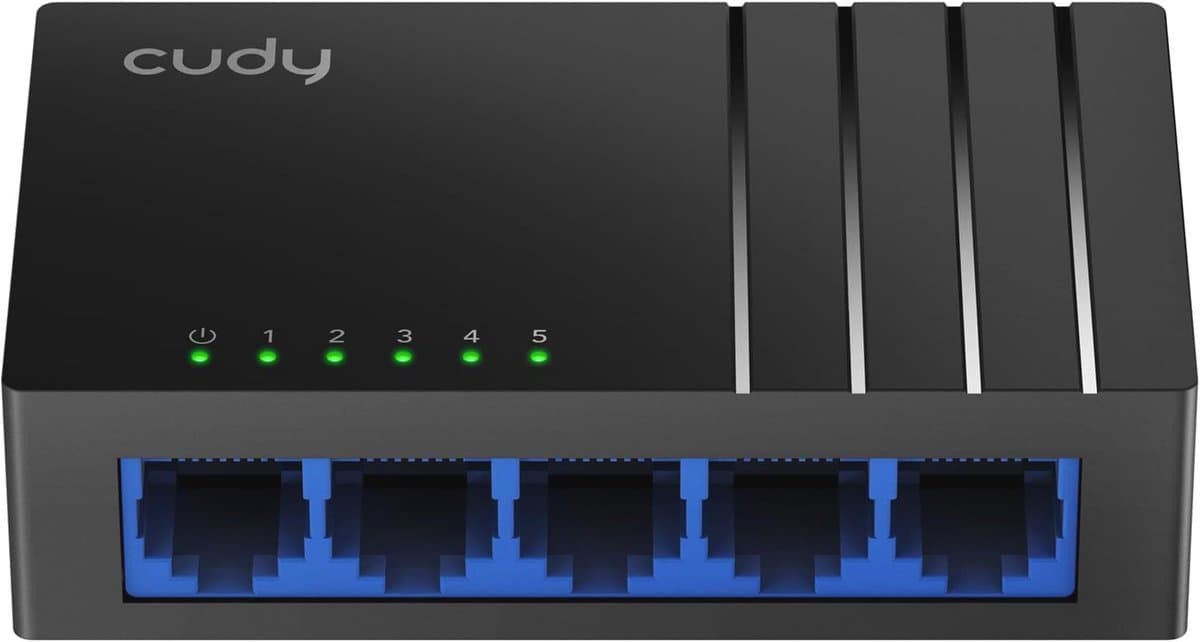 5 Poorts Gigabit Ethernet Switch zonder Ventilator met Plug and Play Functionaliteit