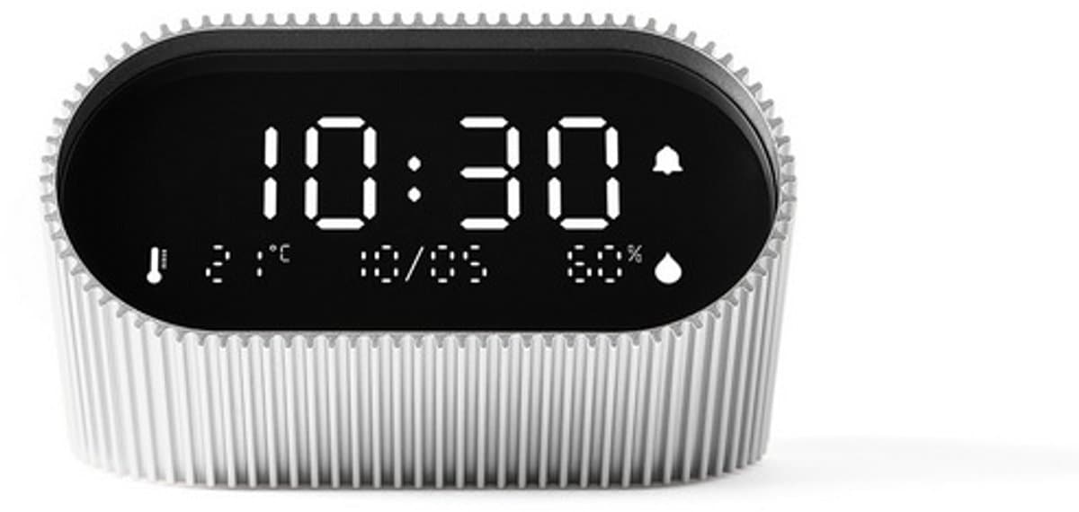 Lexon Ray Clock - Alarmklok met thermometer en hygrometer - Zilver