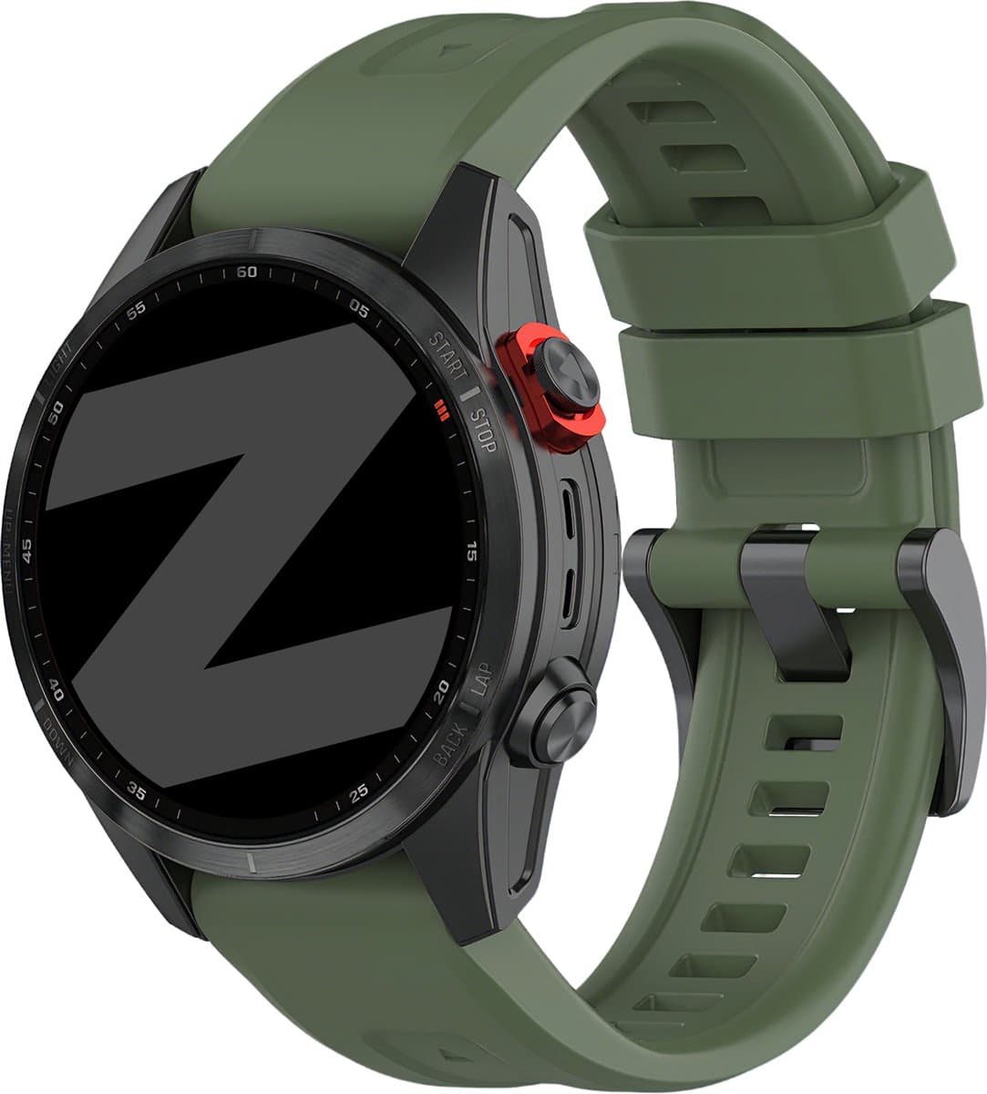 Bandz siliconen 'Classic' bandje Geschikt voor Fenix 8 -43mm / Fenix 7s (Pro - Solar - Sapphire Solar) / Fenix 6s (Pro - Sapphire) / Fenix 5s (Plus - Sapphire) / Epix Pro (Gen 2) 42mm / Instinct 2s - E / Descent Mk2s - Mk3 -43mm - Groen