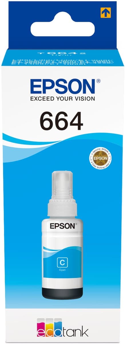 Epson 664 Ecotank cyaan inktfles (70 ml)