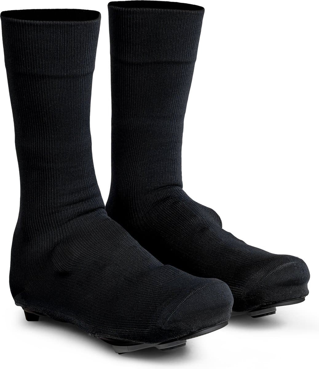 GripGrab - Flandrien Knitted Waterproof Wielren Overschoenen Waterdichte Gebreide Race Fiets Overschoenen - Unisex - Zwart - Maat XL (45-47)