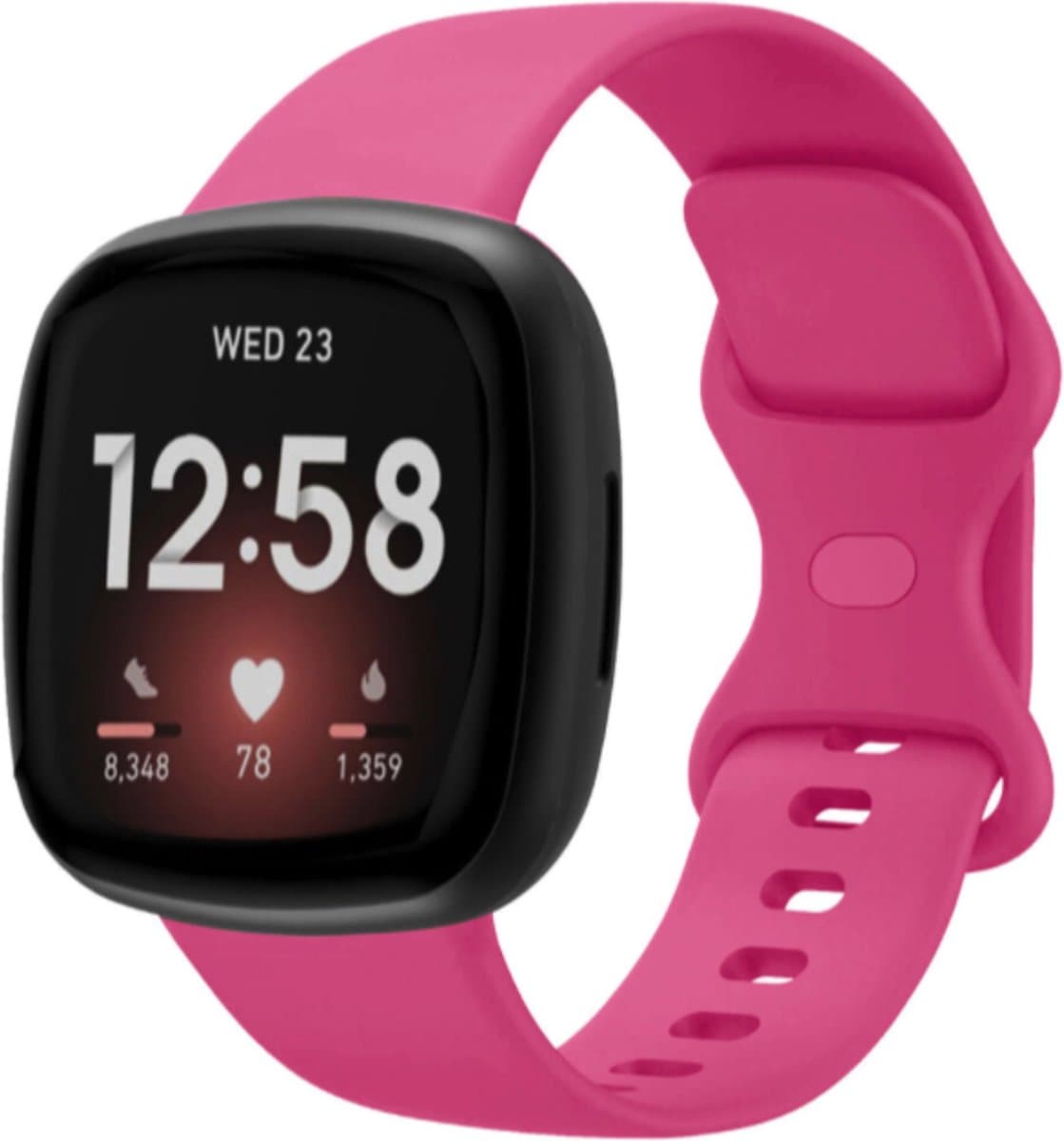MY PROTECT - Siliconen Bandje - Geschikt Voor Fitbit Versa 3 / Fitbit Versa 4 / Fitbit Sense / Fitbit Sense 2 - Maat L - Roze