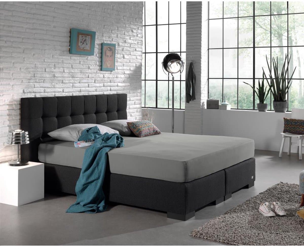 Dreamhouse Dubbel Jersey Hoeslaken – 160/180x200/220 – Grijs – Lekker Zacht