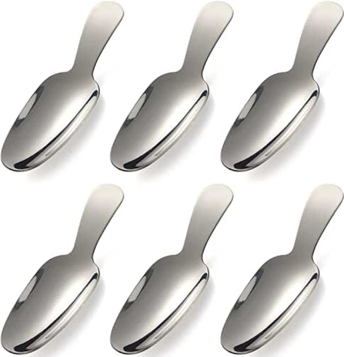La'Moussawi ® Luxe Kleine Lepelset van Roestvrij Staal voor Diverse Toepassingen, Set van 6 Stuks