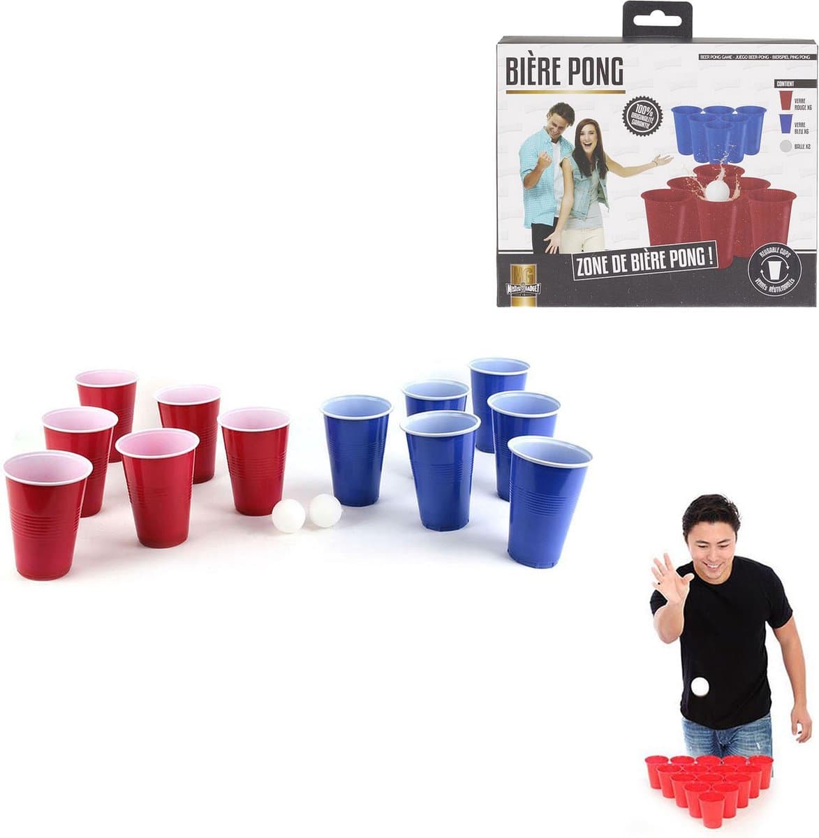 Bierpong - Bier Pong - Bier Spel - Beer Pong Game - Herbruikbare Bekers