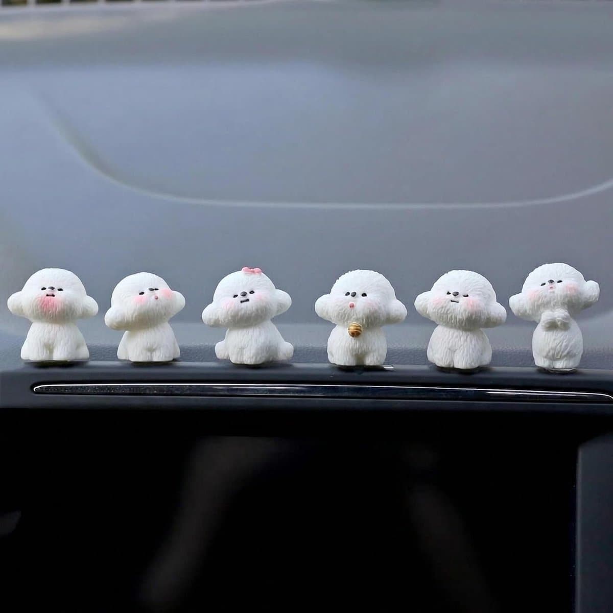 Mini honden auto decoratie set 6 stuks - schattig ontwerp - duurzaam materiaal - ShopVlot