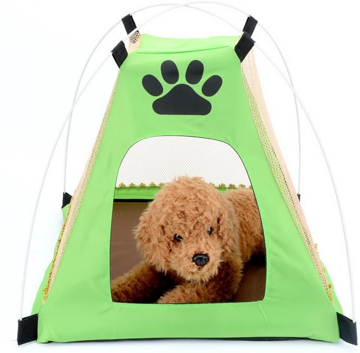 Huisdier Tent - Reis Kooi - Buiten Ontspanning - Ademend Mesh - 45 x 45 cm - Groen