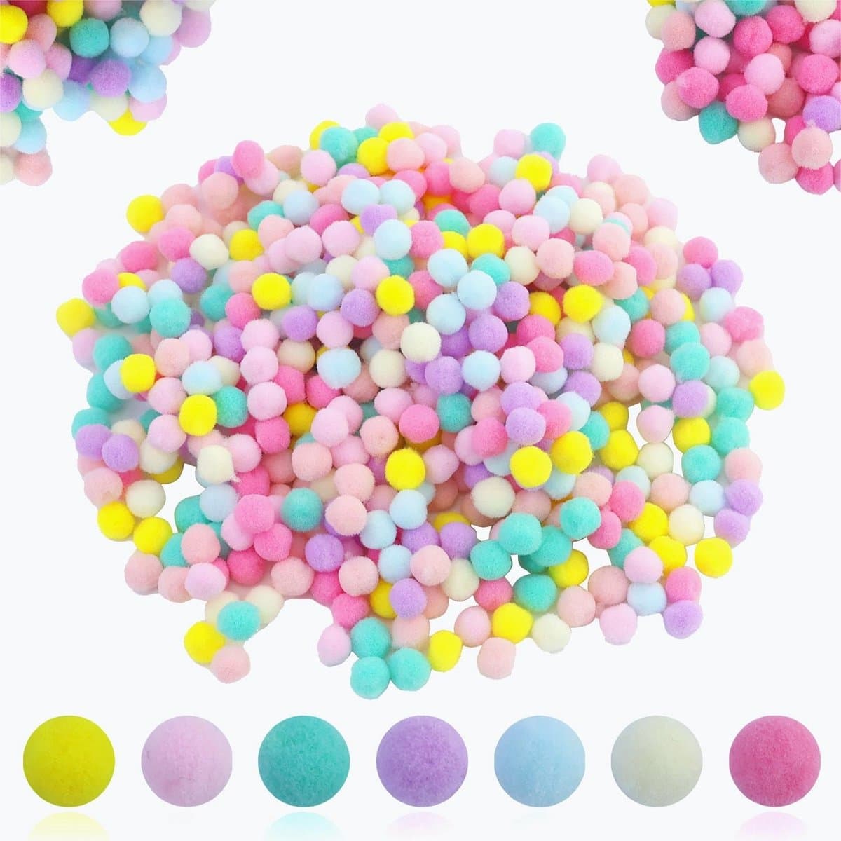 Dailygoods- Pompons 500 stuks - 10 mm - Vilten Ballen - Decoratie - Knutselen - Feestversiering - Hoogwaardig Polyester - Knutselmaterialen