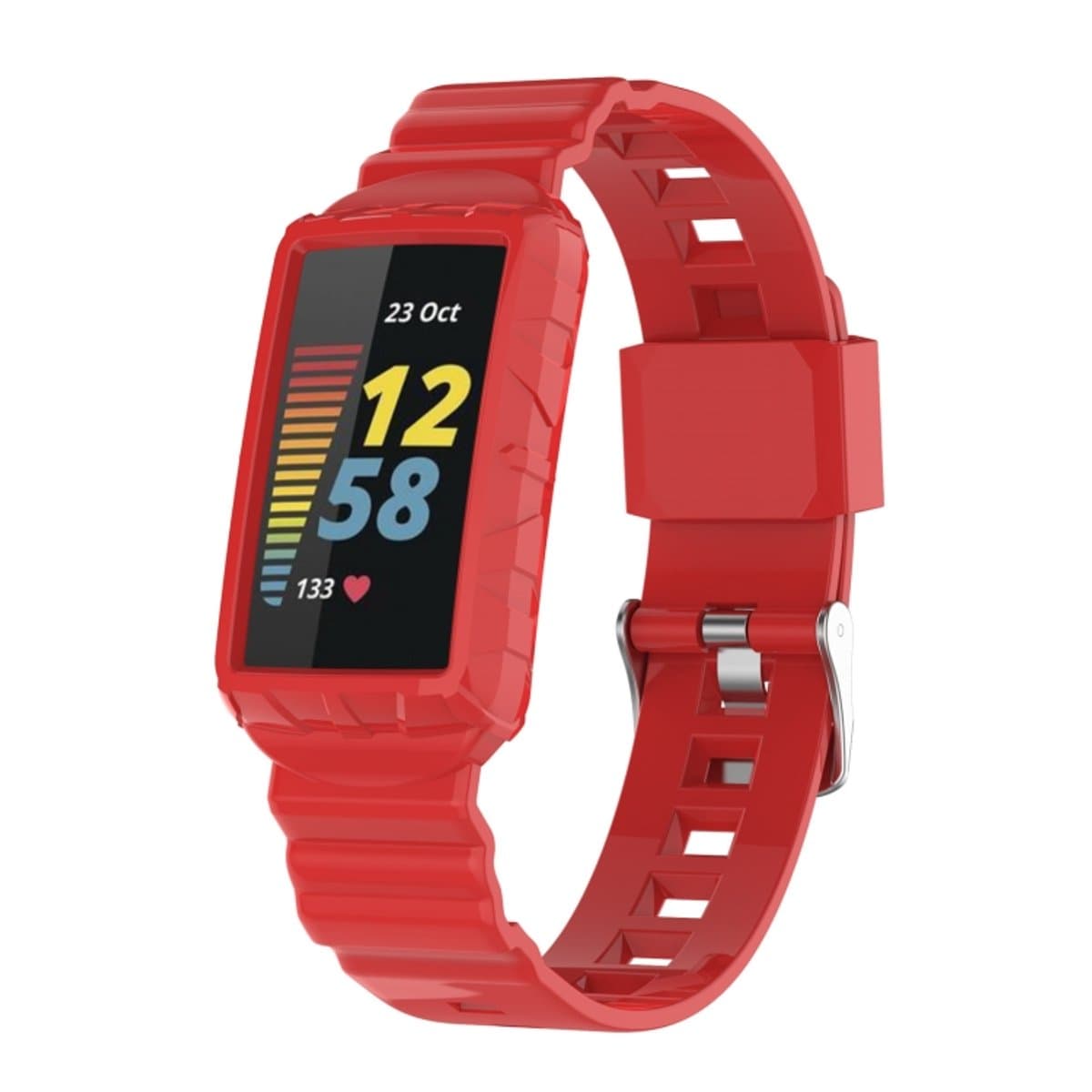 Voor Fitbit Charge 6 Armor geïntegreerde TPU-horlogeband (rood)